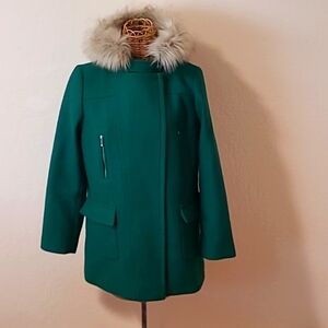 Talbots wool blend green coat